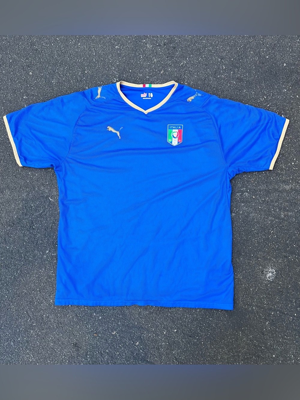 Y2K Puma Italy Blue Soccer Jersey